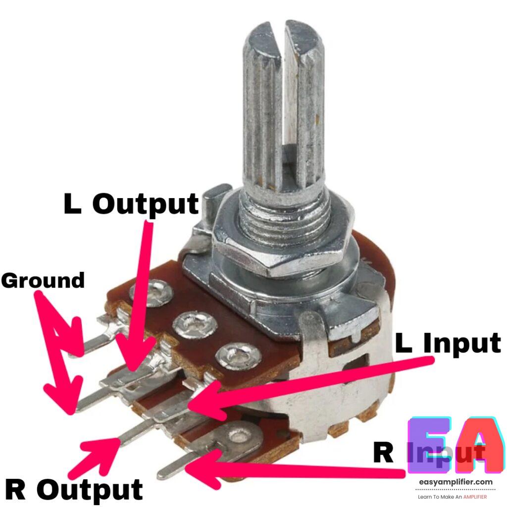 100k volume control connection