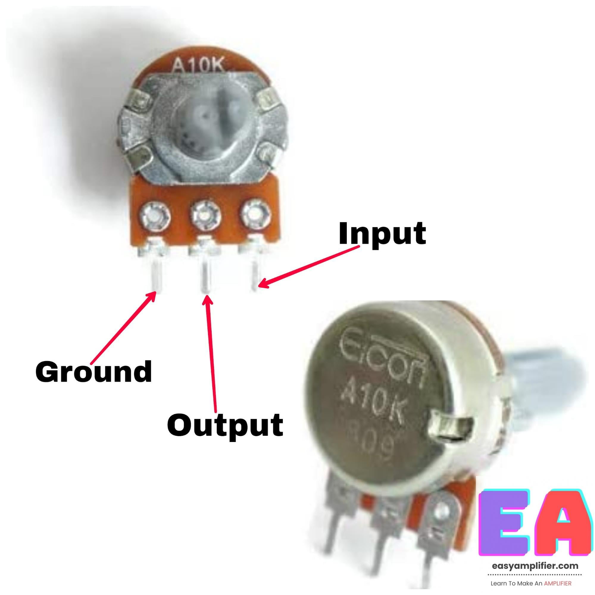 100k volume control connection detailes and pictures