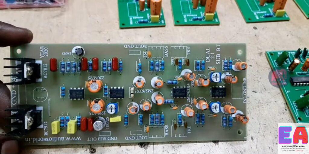 5.1 amplifier Board with 2050 Ic Best Audio result 2.1 amplifier board